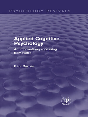 cover image of Applied Cognitive Psychology